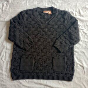 NorthCrest Classic, Womans Sweater, Dark Gray, Size L (14-16)